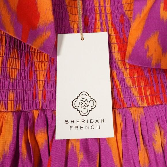 New Sheridan French Women's Maxi Bow Dress Sunset Ikat Large Multicolor 2308-30 - Picture 7 of 13